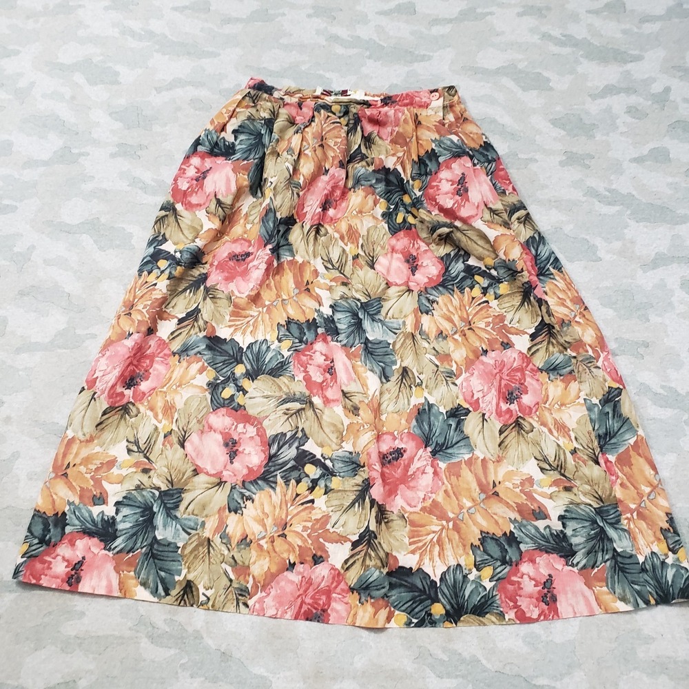 Vintage Orvis Skirt Womens 8 Multicolor Maxi Outdoors